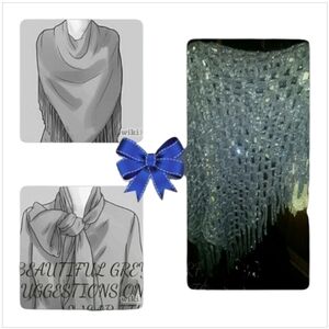 Grey & Silver Metallic Scarf/Shawl  Appox. 76"L X Appox 16"W NWOT